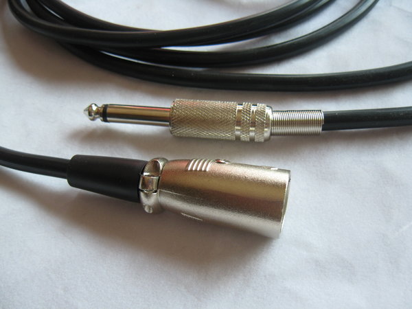 XLR Male>Klinke M/St Kabel Metall Stecker vers. Längen/Farben
