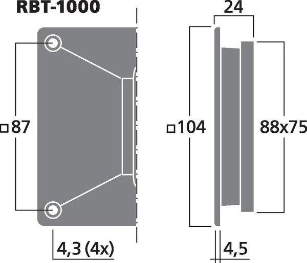 IMG Stage Line RBT-1000 Bändchenhochtöner 80WMAX, 40WRMS, 6Ω