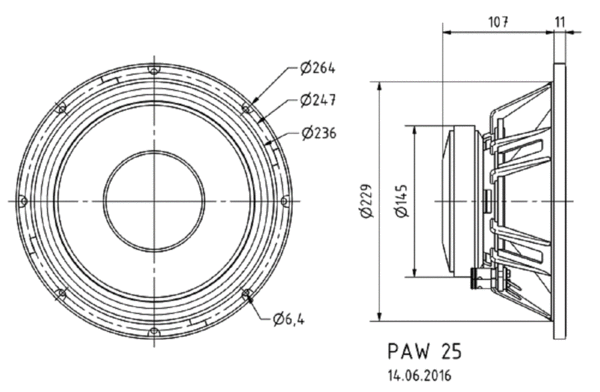Visaton PAW-25 (10") Tiefmitteltöner für PA Systeme