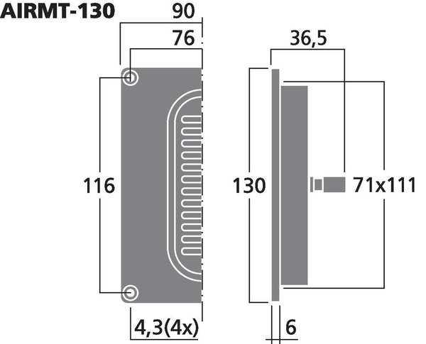 Monacor AIRMT-130 Air-Motion-Transformer-Hochtöner 120 WMAX, 8 Ω