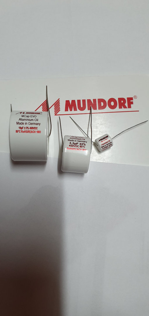 Mundorf MCAP EVO ÖL 0,010 bis 39 µF 350 bis 650 VDC